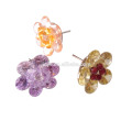 Fashion Handmade Zircon Flower Stud Earrings For Women
